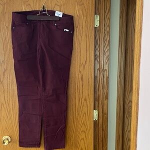 Liz Claiborne WoMen's Deep Burgundy Chinos
